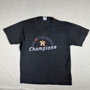 Houston Astros 2018 AL West Champions T-Shirt Mens Large Charcoal Grey MLB Tee